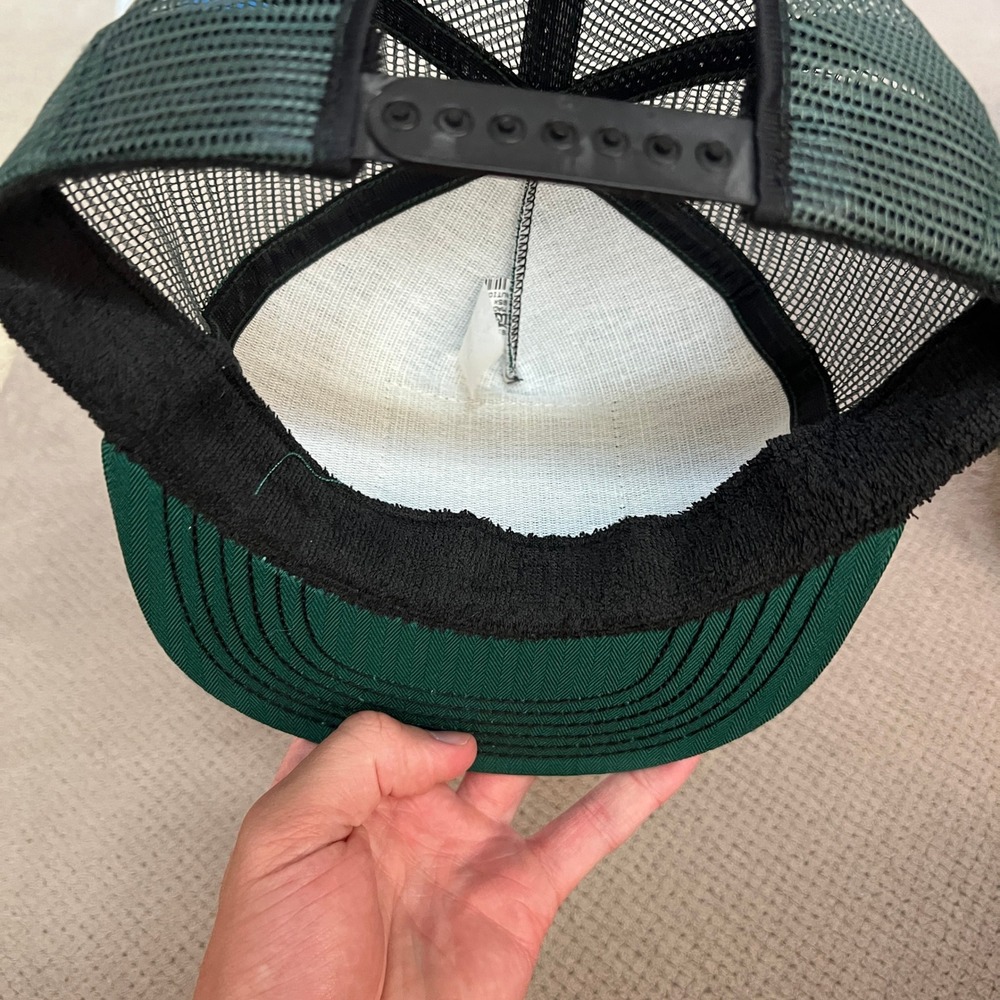Vintage 1980s Coca-Cola Riverside Trucker Hat Green Mesh Snapback Made in USA - Picture 3 of 6
